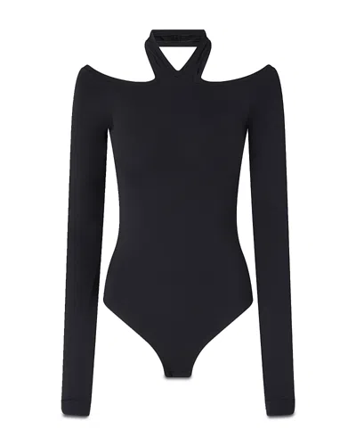 Pinko Long-sleeved Bodysuit With Open Shoulders In Multi