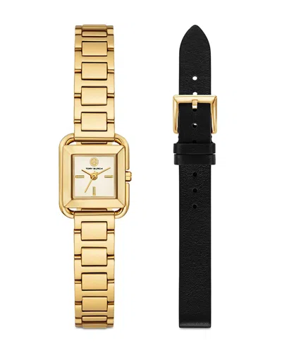 Tory Burch The Kira Square Small Watch Gift Set, 18mm X 18mm In Gold