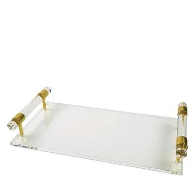 Tizo Clear Lucite Tray With Gold Tone Handles In Multi