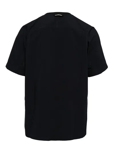 And Wander Contrast-stitching Panelled T-shirt In Blue