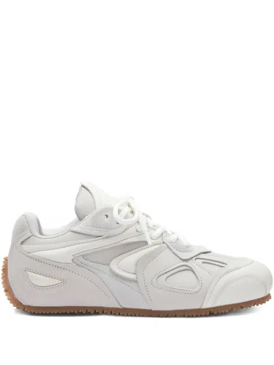 Axel Arigato Slow Runner White And Beige Sneaker With Mesh Inserts And Grooved Sole In Leather And Fabric Woman