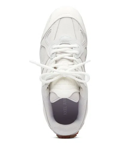 Axel Arigato Slow Runner White And Beige Sneaker With Mesh Inserts And Grooved Sole In Leather And Fabric Woman