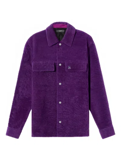 Amiri Shearling Shirt In Purple