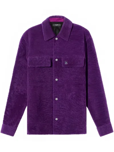 Amiri Shearling Shirt In Purple