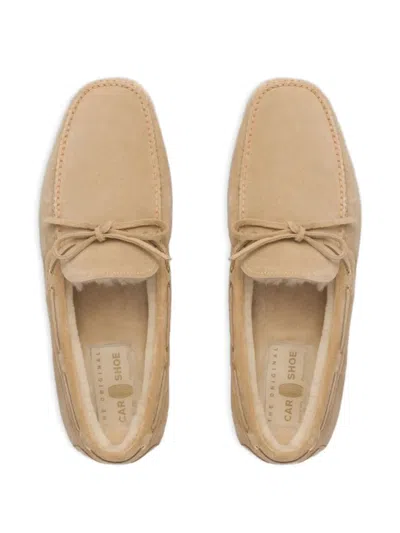 蝴蝶结细节绒面皮乐福鞋