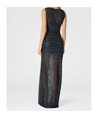 Missoni Strapless Maxi Sequin Dress Striped In Black