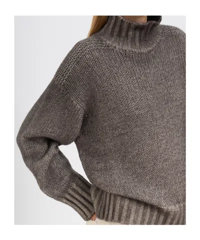 Avant Toi Cashmere High Neck Sweater In Brown