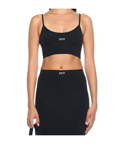 Off-white Sleek Spaghetti Strap Top In Black