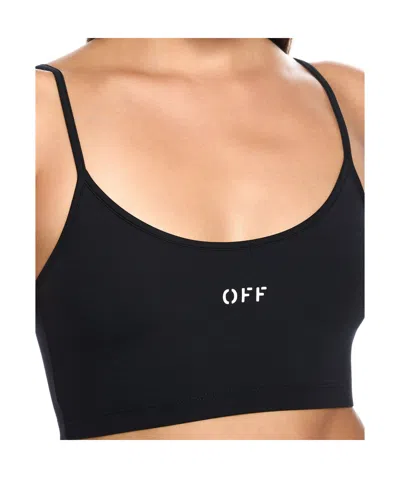 Off-white Sleek Spaghetti Strap Top In Black