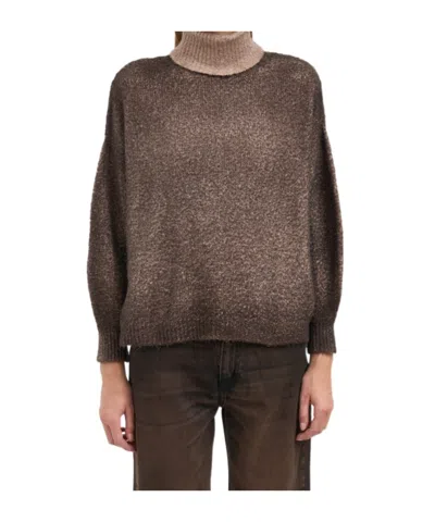 Avant Toi High Neck Sweater In Brown