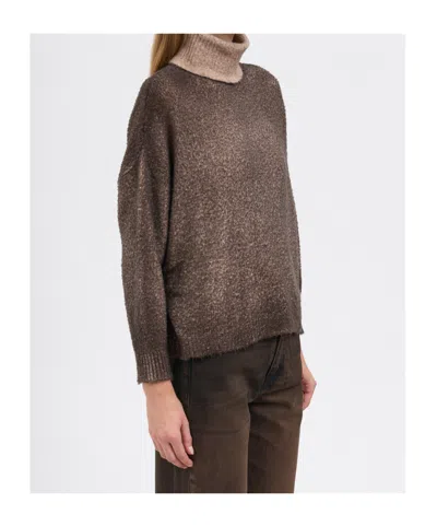 Avant Toi High Neck Sweater In Brown