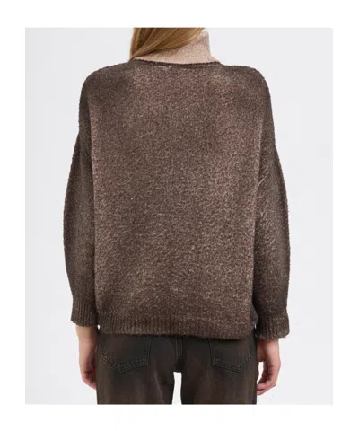 Avant Toi High Neck Sweater In Brown