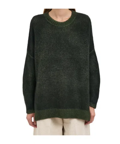 Avant Toi Crew Neck Cashmere And Silk Sweater In Green