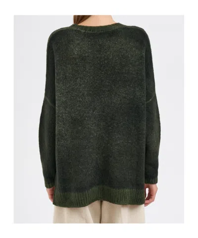 Avant Toi Crew Neck Cashmere And Silk Sweater In Green