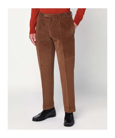 Biagio Santaniello Belt Loops Casual Pants In Brown