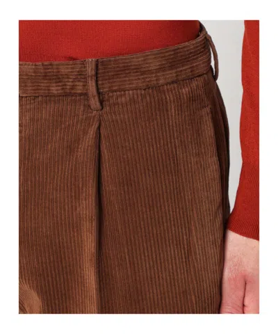Biagio Santaniello Belt Loops Casual Pants In Brown