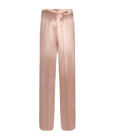 Alberta Ferretti Straight Leg Trousers With Belt Loops In Neutral