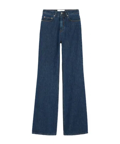 Ami Alexandre Mattiussi Wide Leg Denim Trousers Featuring Pockets In Blue