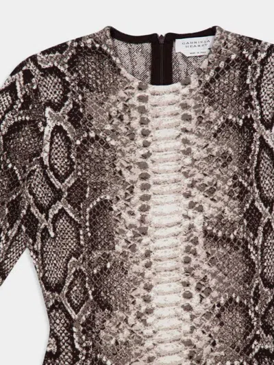 Gabriela Hearst Snake-effect Jacquard-knit Cashmere And Silk Blend Maxi Dress In Gray