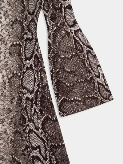 Gabriela Hearst Snake-effect Jacquard-knit Cashmere And Silk Blend Maxi Dress In Gray