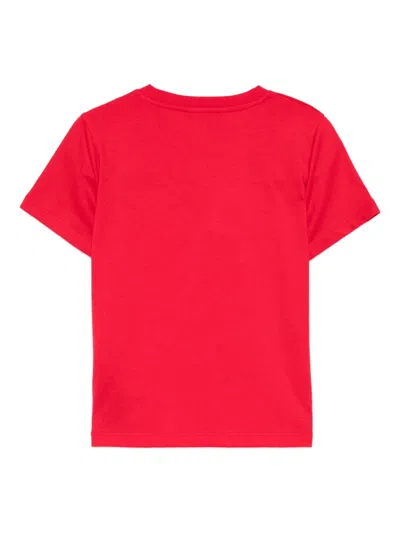 Balmain Logo-embroidered T-shirt In Red