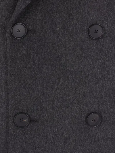 Auralee Double-breasted Coat In Black