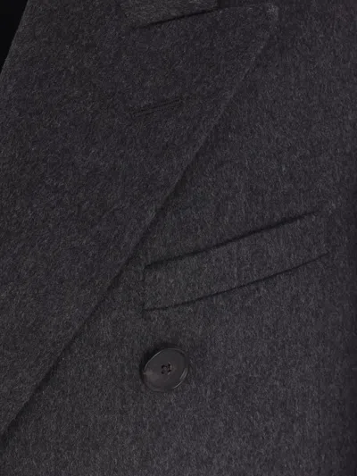 Auralee Double-breasted Coat In Black