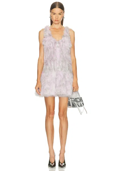 Diesel Astrid Faux Fur Dress In Gray