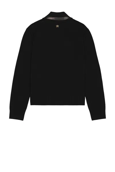 Amiri Leather Patch Ma Cardigan In Black
