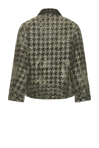 Diesel Jacket In Houndstooth-weave Denim In Black