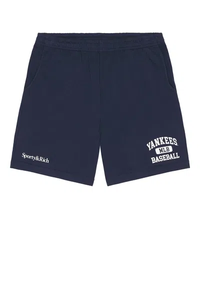 Sporty And Rich Yankees Ivy Gym Short In Blue