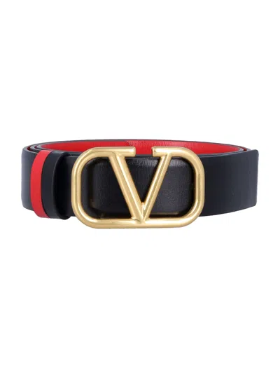 Valentino Reversible Vlogo Signature Belt In Black
