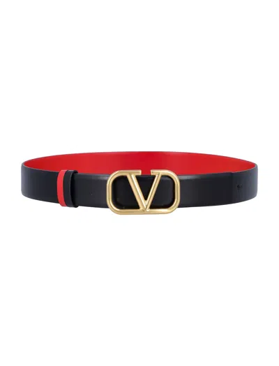 Valentino Reversible Vlogo Signature Belt In Black