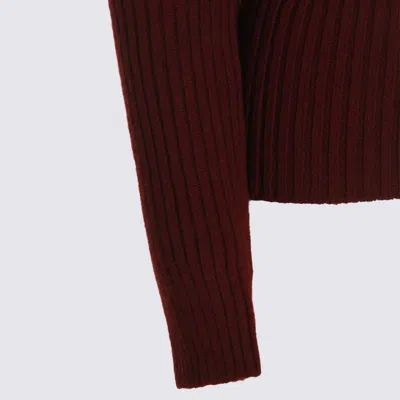 Max Mara Burgundy Stretch Wool Blend Aral1234 Sweater In Brown