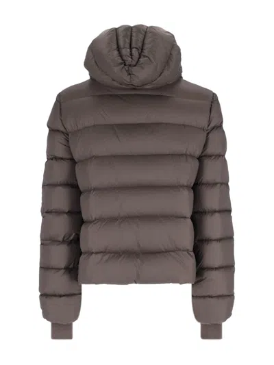 Rick Owens Gimp Padded Down Jacket In Re-nylon In Brown