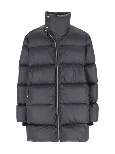 Rick Owens Black Turtle Coat Down Jacket In Black