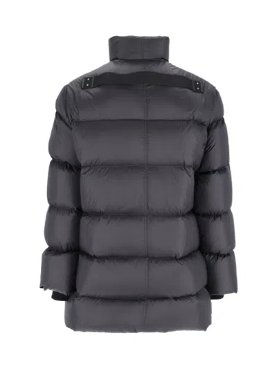 Rick Owens Black Turtle Coat Down Jacket In Black
