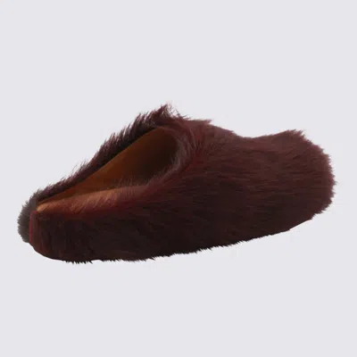 Marni Colorful Calf Hair Slip-on Shoes In Red