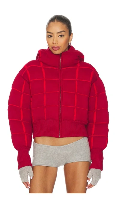 Isa Boulder Square Puffer Jacket In Red