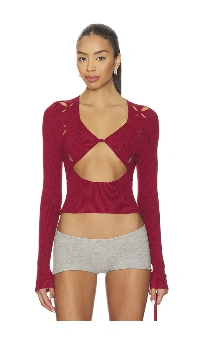 Isa Boulder Argyle Open Top In Burgundy