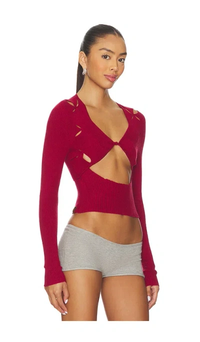 Isa Boulder Argyle Open Top In Burgundy