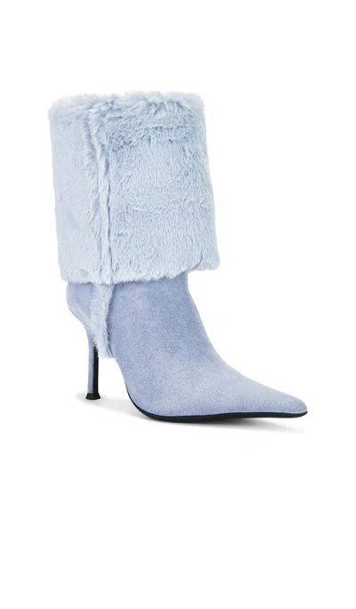 Jeffrey Campbell Fennec Faux Fur Cuff Bootie In Blue
