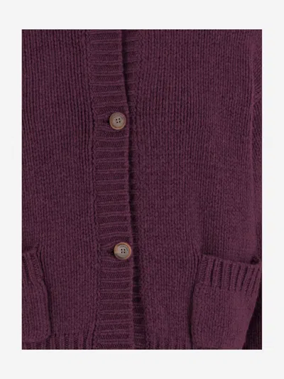 Magda Butrym Buttoned Patch-pocket Cardigan In Burgundy