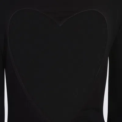 Alaïa Alaia Abito In Jersey Fluido Con Cuore In Black