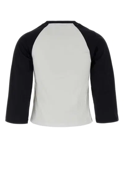 Ganni T-shirt In Cotone Bicolor  Donna In Black
