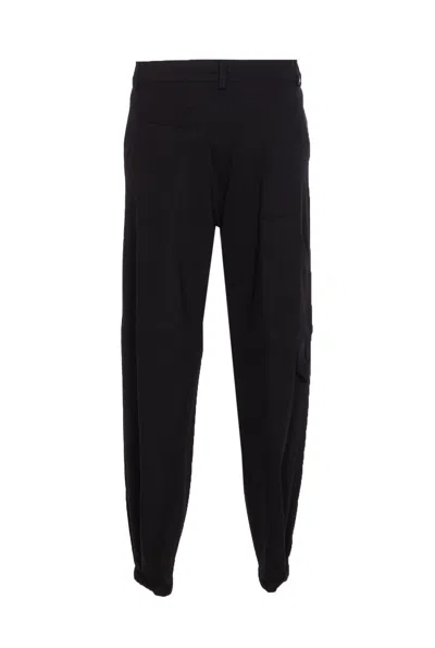 Pinko Tailored Black Trousers With Gold-tone Button Detail In Black