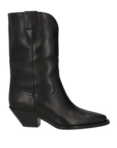 Isabel Marant Duerto Gz Pointed Toe Mid-calf Leather Boots In Black
