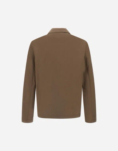 Herno Shacket In Crinkle Nylon In Brown