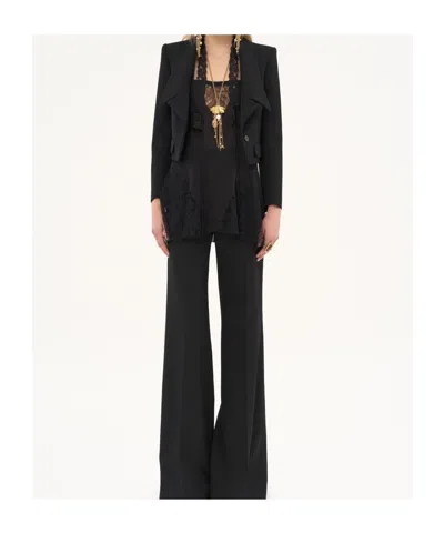 Chloé Heritage Tailored Jacket In Wool Gabardine In Black