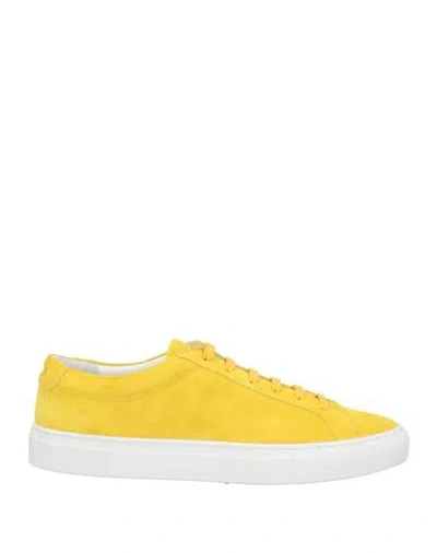 Moorer Man Sneakers Yellow Size 9 Leather In Yellow